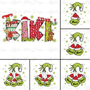 Benutzerdefinierte Weihnachten Kiki Bis zu 8 Kindernamen Png, Weihnachten Mama Png, Frohe Weihnachten Png, Weihnachtscharakter Png, Retro Weihnachten Sublimation
