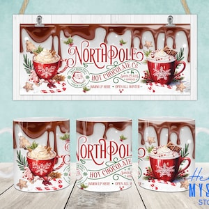Weihnachten Becher Wrap, Frohe Weihnachten 11 Unzen & 15 Unzen Becher Vorlage, Weihnachten 11 Unzen Becher Png, 15 Unzen Becher Png, Kaffeetassen Png, Becherpresse Designs Wrap