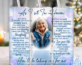 Custom Memorial Photo 20oz Tumbler Png, In Loving Memory Tumbler 20oz Png, Loss of Mom 20 oz Tumbler Wrap,Memorial 20 oz Skinny Tumbler Png