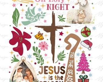 Tis the Season Png, Christian Christmas Png, Religious Christmas Png, Merry Christmas Png, Jesus Christmas Png, Retro Christmas Png