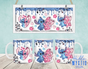 Cartoon 3D Inflated Mug Wrap, Cartoon 11oz & 15oz Mug Template, 3D Puff 11oz Mug Png, 15oz Mug Png, Coffee Mugs Png, Mug Press Designs Wrap