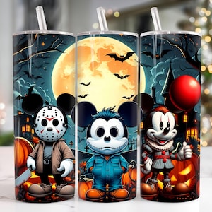 映画キャラクター 20 オンス タンブラー PNG、ホラーキャラクター タンブラー 20 オンス PNG、ハロウィン 20 オンス タンブラー ラップ、漫画 20 オンス スキニー タンブラー PNG