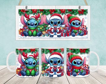 Cartoon Weihnachtsbecher Wrap, Weihnachten 11 Unzen und 15 Unzen Becher Vorlage, Weihnachten 11 Unzen Becher Png, 15 Unzen Becher Png, Kaffeetassen Png, Mug Press Designs Wrap