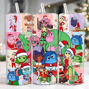 Christmas Cartoon 20oz Tumbler Png, Christmas Tumbler Png, Merry Christmas 20 oz Tumbler Wrap, Christmas Emotions 20 oz Skinny Tumbler Png