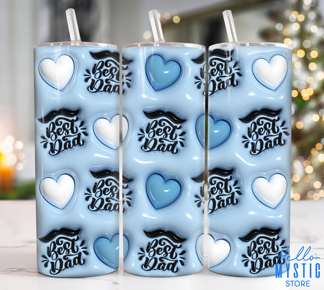 Best Handsome Fur Dad This Year - Personalized Custom 3D Inflated Effect Tumbler