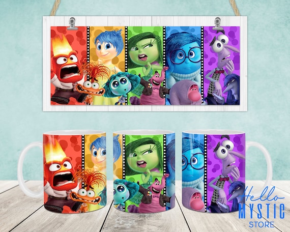 Cartoon Characters 11oz Mug Wrap, Cartoon Emotions 11oz & 15oz Mug Template, 11oz Mug Png, 15oz Mug Png, Coffee Mugs Png, Mental Health Png