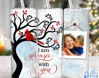 Custom Memorial Photo 20oz Tumbler Png, In Loving Memory Tumbler 20oz Png, Loss of Mom 20 oz Tumbler Wrap,Memorial 20 oz Skinny Tumbler Png