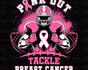 Football Pink Out png, Breast Cancer Football Png, Breast Cancer Awareness Png, Pink Ribbon, Game Day png, Football Mom Png, Tackle Cancer