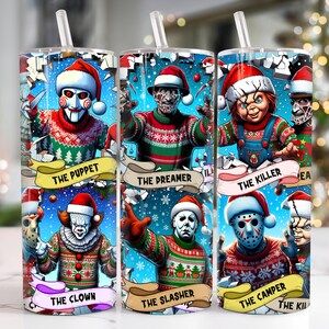 Christmas Horror 20oz Tumbler Png, Christmas Tumbler Png, Merry Christmas 20 oz Tumbler Wrap, Christmas 20 oz Skinny Tumbler Png