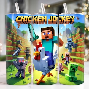 Cartoon Characters 20oz Tumbler Png, Game Tumbler 20oz Png, Game Characters 20 oz Tumbler Wrap, Chicken Game 20 oz Skinny Tumbler Png