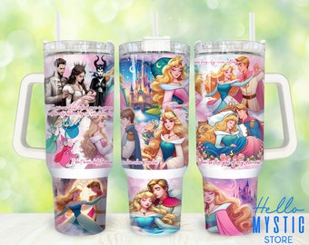 Cartoon Characters 40oz Tumbler Png, Princess and Prince Tumbler 40oz Png, Cartoon 40 oz Tumbler Wrap, Princess 40 oz Tumbler Png