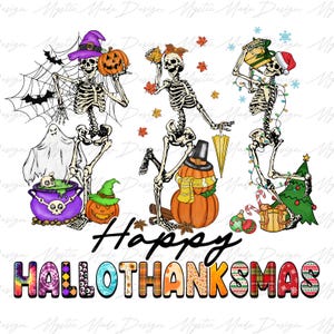 Happy Hallothanksmas Png, Halloween Png, Thanksgiving Png, Christmas Png, Hallothanksmas Png, Christmas Characters Png, Halloween Nightmare