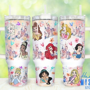 Cartoon Characters 40oz Tumbler Png, Princess Tumbler 40oz Png, Cartoon 40 oz Tumbler Wrap, Princess 40 oz Tumbler Png