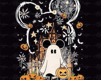 Halloween Ghost Mouse and Friends Png, Castle Halloween Png, Cartoon Halloween Png, Halloween Mouse Png, Halloween Ghost Mouse Png