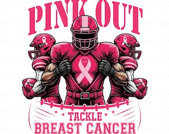 Football Pink Out png, Breast Cancer Football Png, Breast Cancer Awareness Png, Pink Ribbon, Game Day png, Football Mom Png, Tackle Cancer