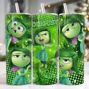 Cartoon Characters 20oz Tumbler Png, Cartoon Tumbler 20oz Png, Cartoon Emotions 20 oz Skinny Tumbler Wrap Png, Mental Health Tumbler Png
