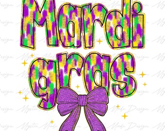 Mardi Gras Coquette Bow Png, Mardi Gras Sublimation Png, Coquette Mardi Gras Png, Mardi Beads Louisiana Festival Png, Fat Tuesday Png