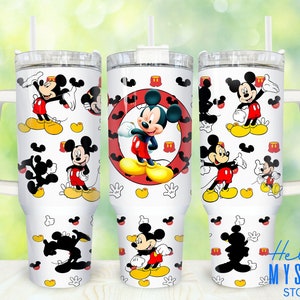 Christmas Cartoon Tis the Season Mickey 40 oz 2 piece Tumbler Wrap 