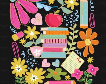 Teach Love Inspire Png, Boho Floral Teacher Png, Teacher's Day Png, Teacher Png, Last day of School Png, Retro Teacher Png, Preppy Teacher