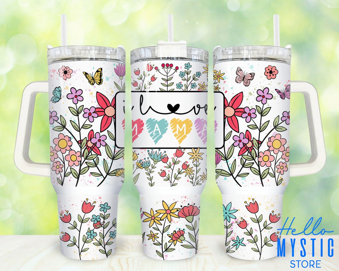 She Is Strong Mom 40 oz Floral Tumbler