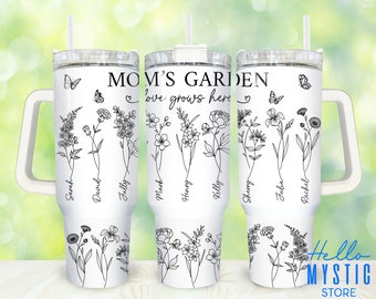 Mamas Garten 40 Unzen Tumbler Png, Benutzerdefinierter Geburtsmonat Blumen Mom Tumbler 40 Unzen Png, Muttertag 40 Unzen Tumbler Wrap, Mama 40 Unzen Tumbler Png