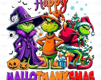 Happy Hallothanksmas Png, Halloween Png, Thanksgiving Png, Christmas Png, Hallothanksmas Png, Christmas Characters Png, Trendy Christmas Png