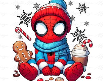 Super Christmas Characters Png, Merry Christmas Png, Funny Christmas Png, Superhero Christmas Png, Retro Christmas Png, Trendy Christmas Png