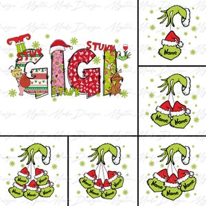 Benutzerdefinierte Weihnachten Gigi Bis zu 8 Kindernamen Png, Weihnachten Mama Png, Frohe Weihnachten Png, Weihnachtscharakter Png, Retro Weihnachten Sublimation
