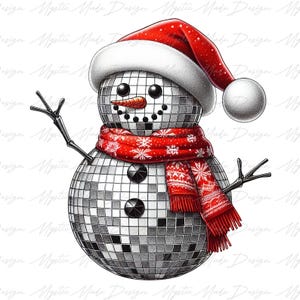 Christmas Disco Snowman Png, Funny Christmas Snowman Png, Watercolor Winter png, Vintage Snowman Png, Let It Snow Png, Merry Christmas Png