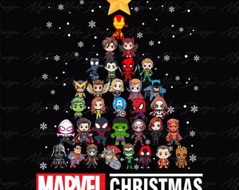 Super Christmas Characters Png, Merry Christmas Png, Funny Christmas Png, Superhero Christmas Png, Retro Christmas Png, Trendy Christmas Png