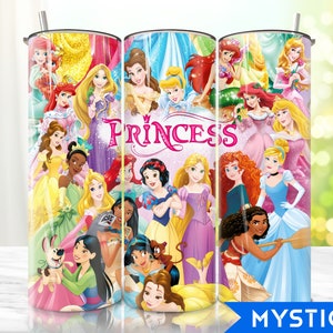 Cartoon Characters 20oz Tumbler Png, Cartoon Princess Tumbler 20oz Png, Cartoon 20 oz Tumbler Wrap,Movie Characters 20 oz Skinny Tumbler Png