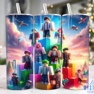 Cartoon Characters 20oz Tumbler Png, Game Tumbler 20oz Png, Game Characters 20 oz Tumbler Wrap, Game 20 oz Skinny Tumbler Png