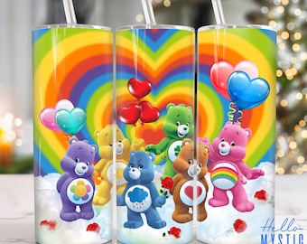 Cartoon Characters 20oz Tumbler Png, Cartoon Bears Tumbler 20oz Png, Cartoon 20 oz Tumbler Wrap, Movie Characters 20 oz Skinny Tumbler Png
