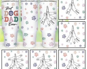 Personalized Dog Dad Holding Hands Up to 6 Dogs 40oz Tumbler Png, Dog Dad  Tumbler 40oz Png, Dog Paw Dad 40 oz Tumbler Png, Fathers Day Png
