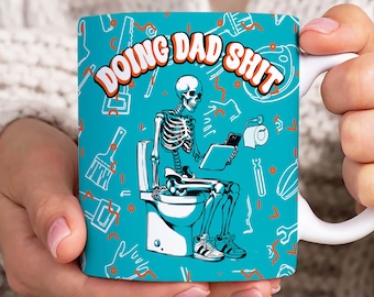 Involucro tazza divertente papà, modello tazza primo papà da 11 once, Png tazza da 11 once felice festa del papà, Png tazze da caffè papà, Involucro tazza papà, Tazza scheletro papà