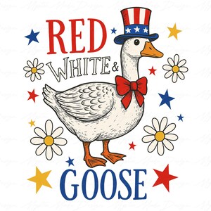 Rot, Weiß und Gans Png, 4. Juli Gans Png, Vierter Juli Png, amerikanische verrückte Gans Png, 4. Juli Png, Vaterländische Gans Png