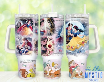 Cartoon Characters 40oz Tumbler Png, Princess and Prince Tumbler 40oz Png, Cartoon 40 oz Tumbler Wrap, Princess 40 oz Tumbler Png