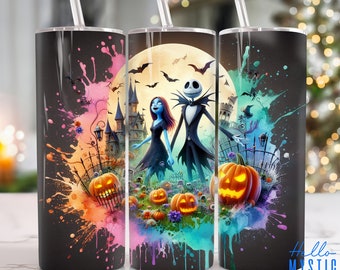 Movies Characters 20oz Tumbler Png, Christmas Nightmare Tumbler 20oz Png, Halloween 20 oz Tumbler Wrap, Christmas 20 oz Skinny Tumbler Png