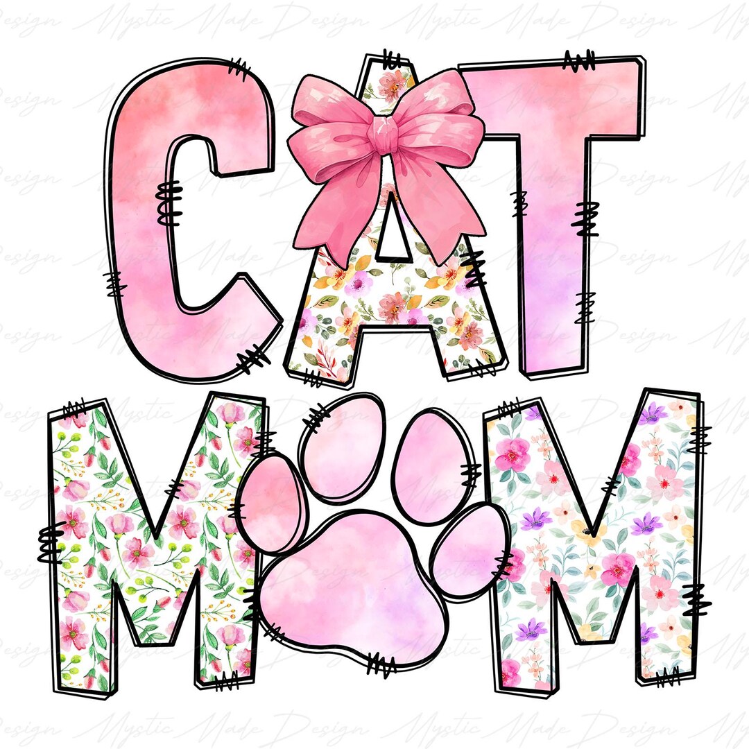 Cat Mama Png, Cat Mom Coquette Bow Png, Cat Mom Png, Mothers Day Gift ...