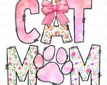 Cat Mama Png, Cat Mom Coquette Bow Png, Cat Mom Png, Mothers Day Gift, Cat Mama Shirt Png, Mothers Day Png, Cat Lover Png, Mom Life Png