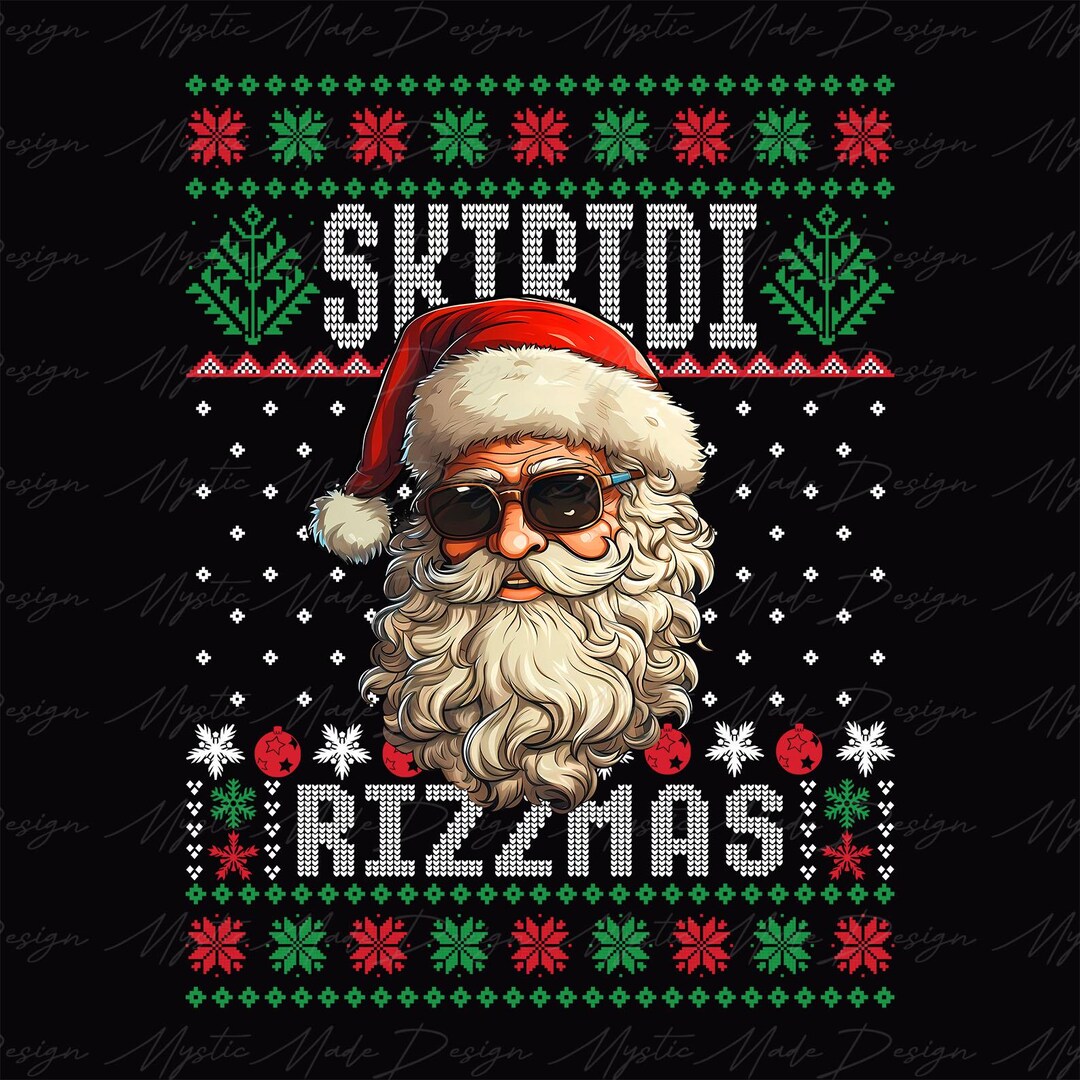 Skibidi Rizzmas Christmas Png, Funny Santa Christmas Design, Santa Bruh ...