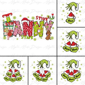 Benutzerdefinierte Weihnachts-Nanny bis zu 8 Kindernamen Png, Weihnachten Mama Png, Frohe Weihnachten Png, Weihnachtscharakter Png, Retro Weihnachten Sublimation