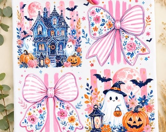 Coquette Bow Fall Ghost Png, Fall Haunted House Png, Coquette Fall Png, Pumpkin Png, Halloween Ghost Png, Spooky Season Png, Tis The Season
