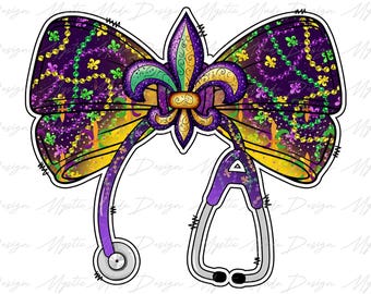 Mardi Gras Nurse Png, Mardi Gras Sublimation Png, Coquette Mardi Gras Png, Mardi Beads Louisiana Festival Png, Fat Tuesday Png