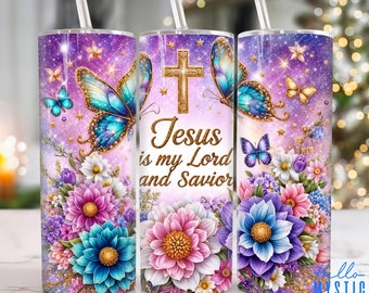 Jesus is my Lord and Savior 20oz Tumbler Png, Bible Verse Tumbler 20oz Png, Christian 20 oz Tumbler Wrap, God Jesus 20 oz Skinny Tumbler Png