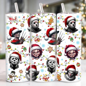 Christmas Horror 20oz Tumbler Png, Christmas Tumbler Png, Merry Christmas 20 oz Tumbler Wrap, Christmas 20 oz Skinny Tumbler Png