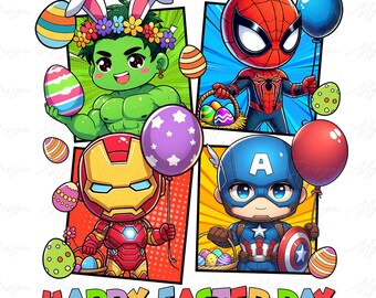 Happy Easter Day Png, Superhero Easter png, Easter Cartoon Png, Easter Superhero Png, Trendy Easter Png, Easter day Png, Easter bunny Png