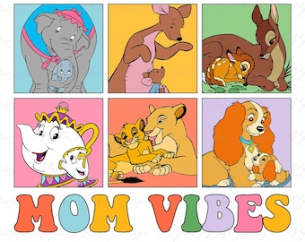 Mom Vibes Png, Mama Cartoon png, Cartoon Mama png, Mom and Kids png, Mom Life Png, Mothers Day Png, Mothers Day Gift, Family Vacation Png