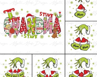 Custom Christmas Grandma Up to 8 Kids Names Png, Christmas Mama Png, Merry Christmas Png, Christmas Character Png, Retro Christmas Png