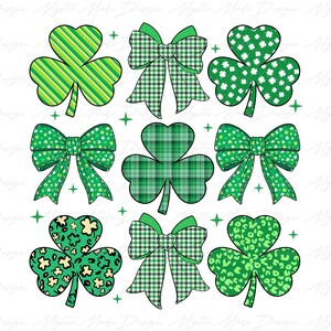 Saint Patrick’s Day Coquette Bow Png, St Patricks Day png, Lucky Shamrock png, St. Patrick&#39;s Day Png, Saint Patricks Day Png, Irish Day Png